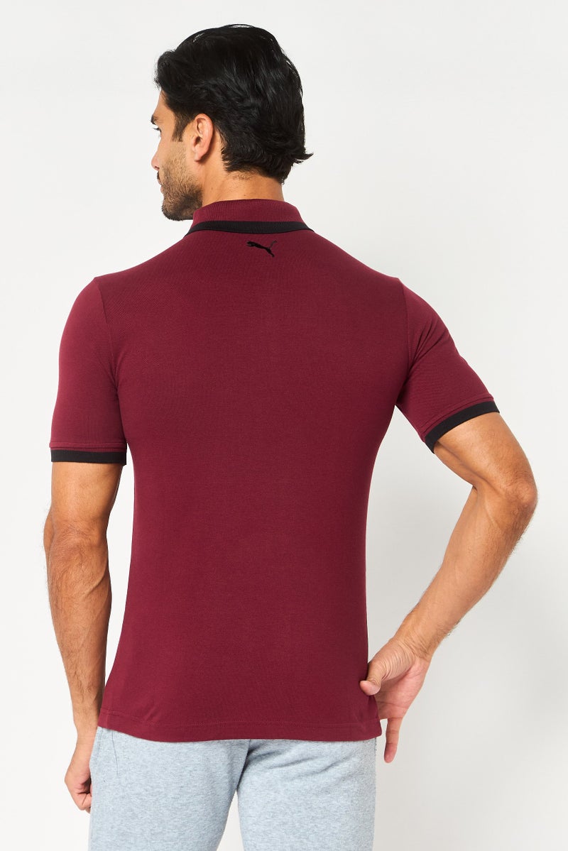 PUMA تي شيرت بولو قصير الأكمام للرجال، رياضي، خارجي، ماروني - Image 4