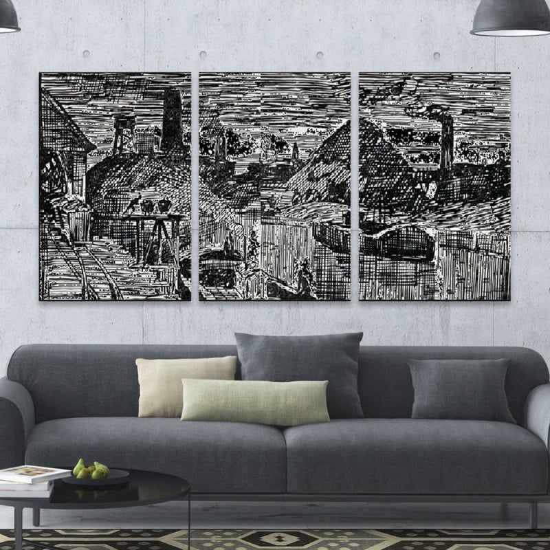 Marktna Three luxurious canvas prints with a modern design and a hollow frame, measuring (120×60), three pieces - Image 1
