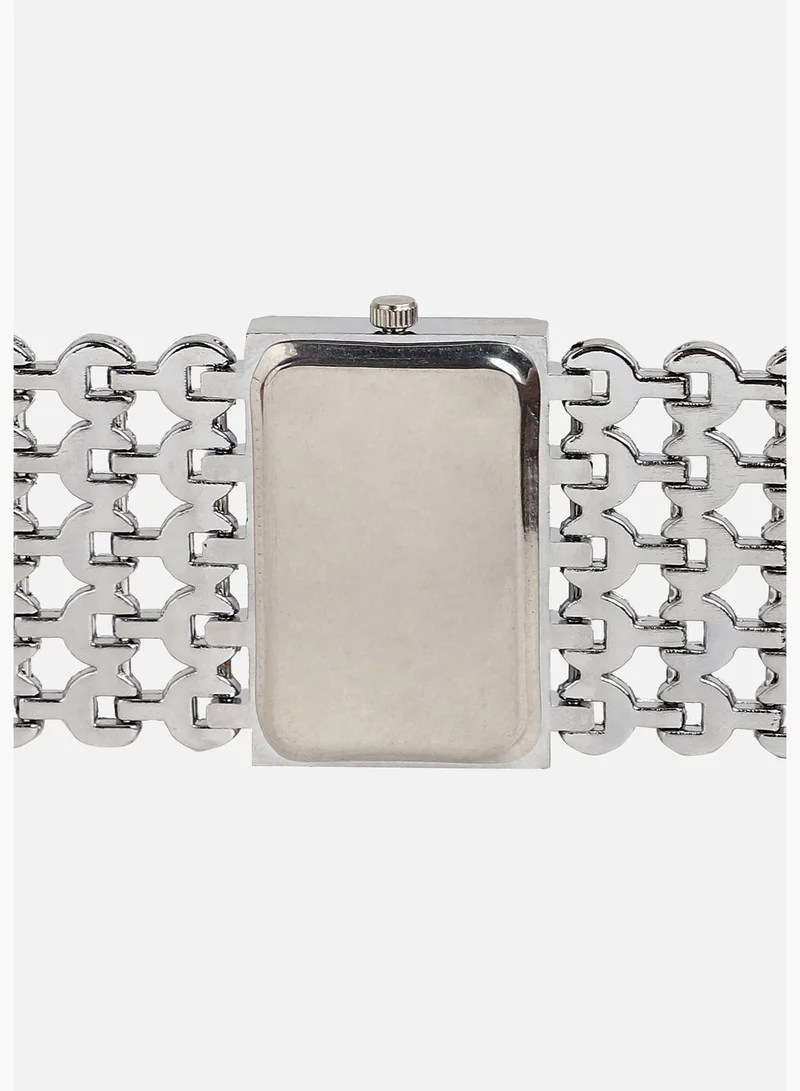 Haute Sauce Stainless Steel Strap Casual Rectangular Analog Watch For Women