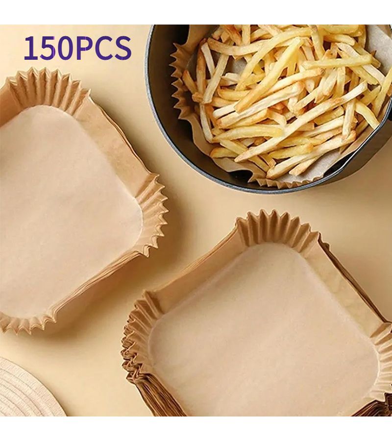 150 Disposable Non Stick Baking Sheet Paper Yellow High Heat Resistance Splash Proof Design Easy to Clean Suitable for Ovens Frying Pans Kitchenware Baking Roasting Microwave - Image 2