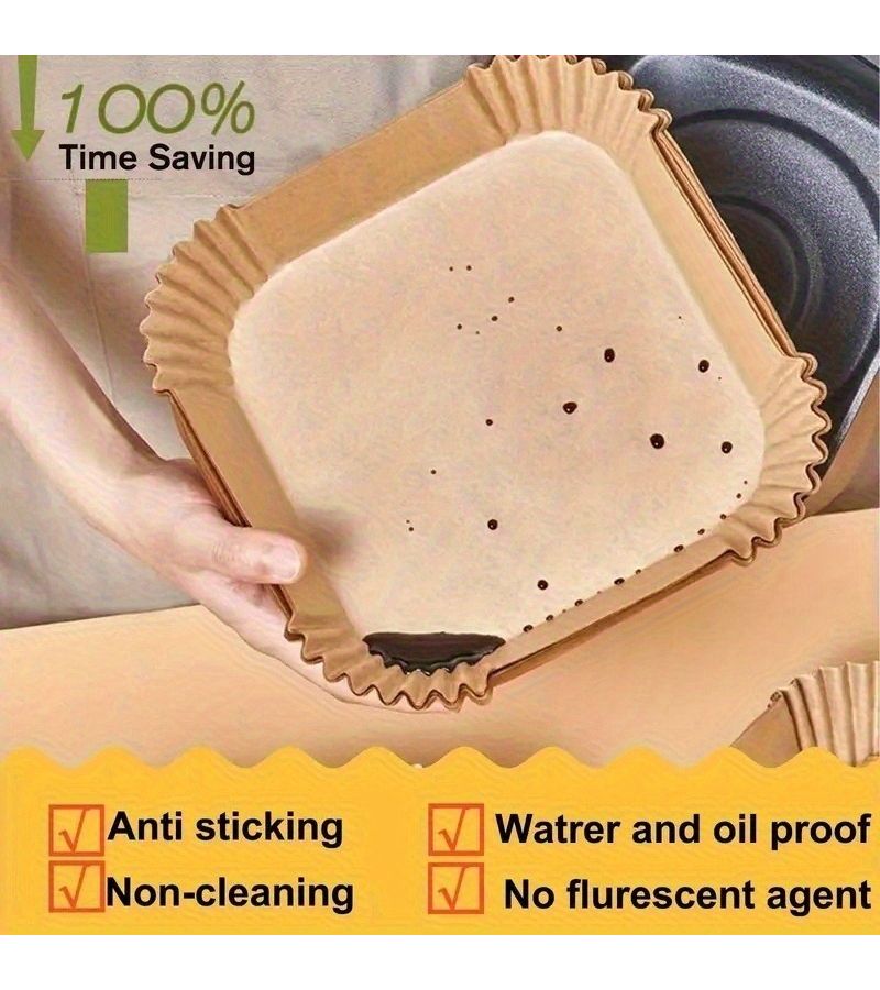 150 Disposable Non Stick Baking Sheet Paper Yellow High Heat Resistance Splash Proof Design Easy to Clean Suitable for Ovens Frying Pans Kitchenware Baking Roasting Microwave - Image 5