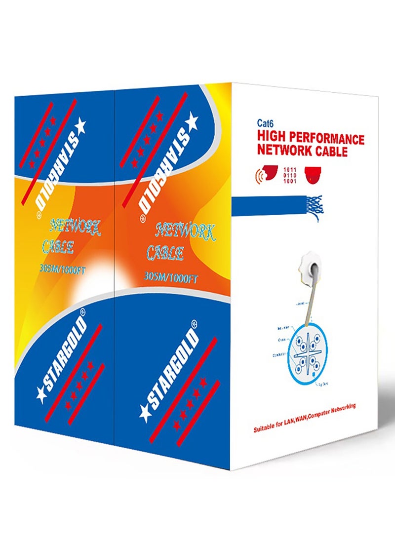 Stargold - Cat-6 Ethernet Networking LAN Cable 100 Meters Blue - Image 1