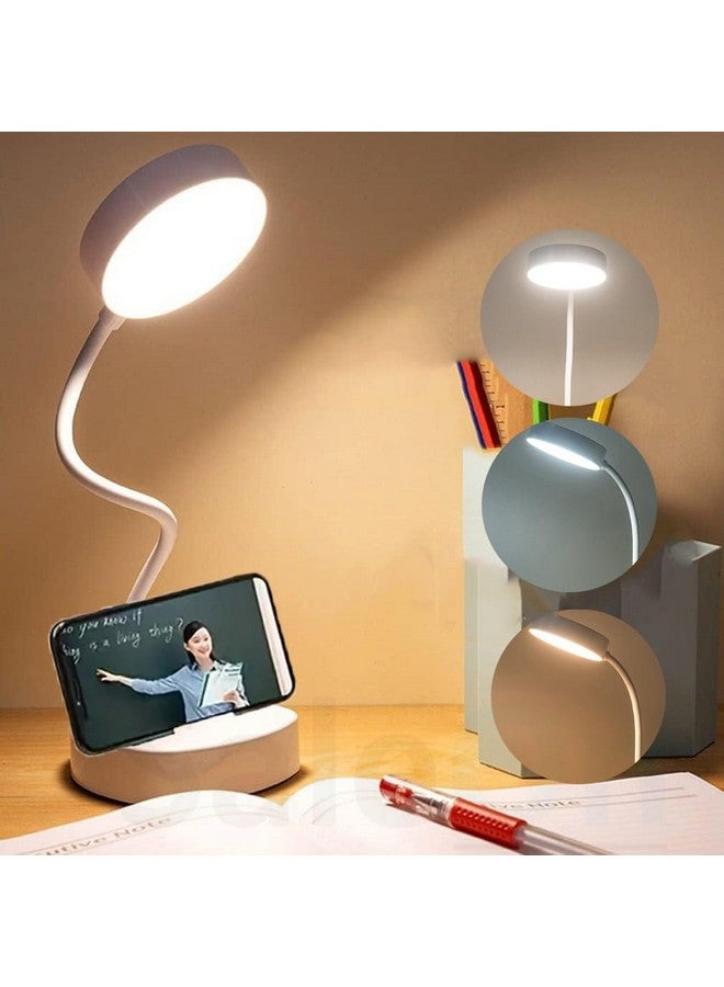 SaleOn SaleOn 3 Color Modes Desk Lamp Warm Light Table Lamp Rechargeable LED Desk Lamp Touch Lamp Student Eye Care Mobile Stand - 11T Pro White  - Image 1