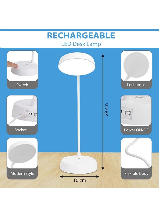 SaleOn SaleOn 3 Color Modes Desk Lamp Warm Light Table Lamp Rechargeable LED Desk Lamp Touch Lamp Student Eye Care Mobile Stand - 11T Pro White  - Image 3