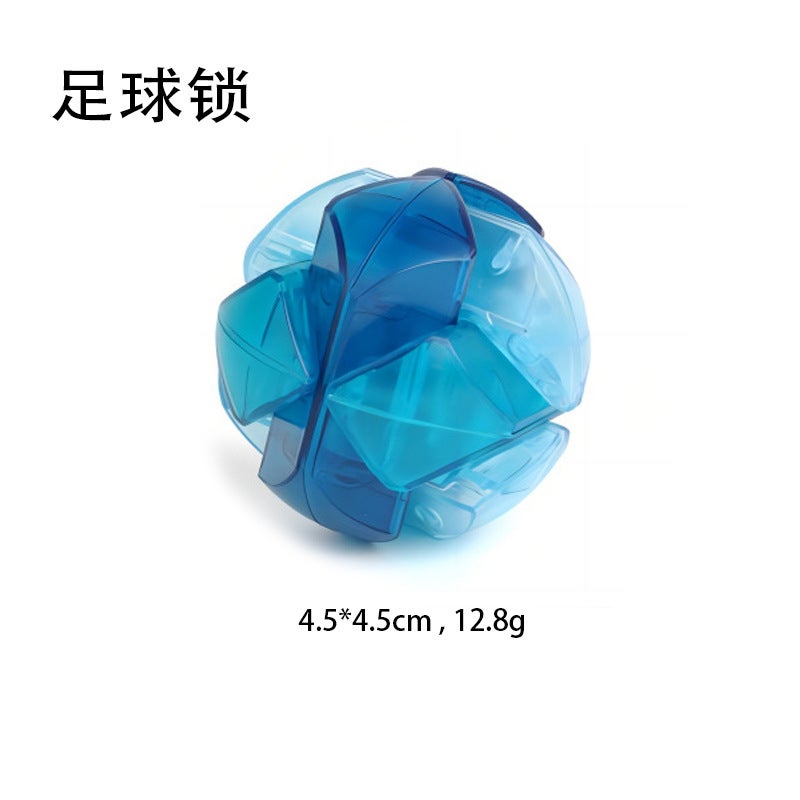 New Luban Lock Transparent Glass Color Series Various Difficulty Puzzle Super Difficult Children'S Puzzle Kongming Lock Toy - Image 1