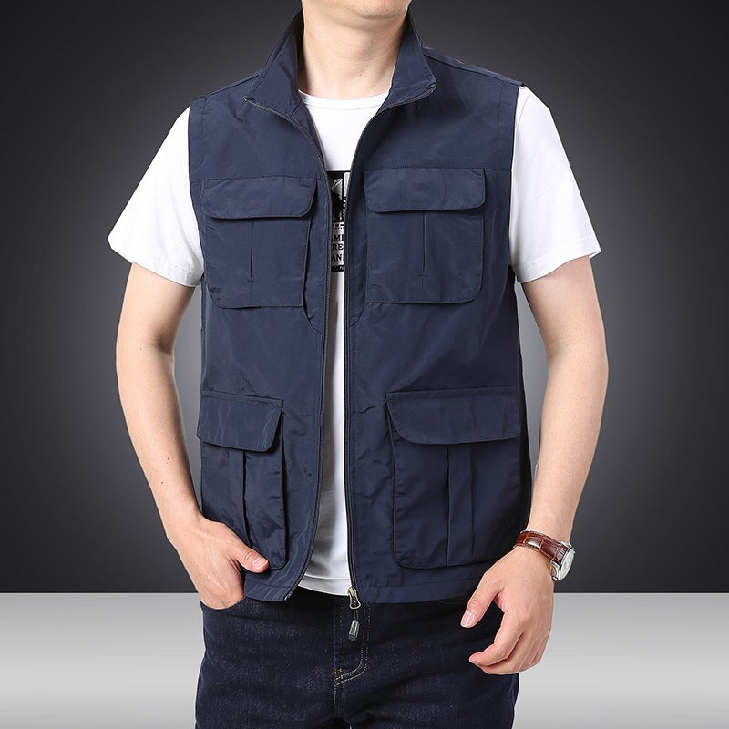 Outdoor Leisure Vest Male Youth Multi-Bag Quick-Drying Vest European, American, Japanese And Korean Military Workwear Functional Waistcoat Tide - Image 1