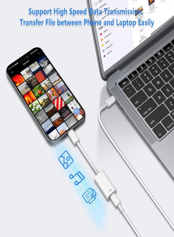 LecLooc USB C to Lightning Headphone Audio Adapter for iPhone 16 15 Plus Pro Max with Charge Data,Type C Male to Female Lightning Earphone Converter Dongle for iPad Pro Air Mini MacBook - Image 4