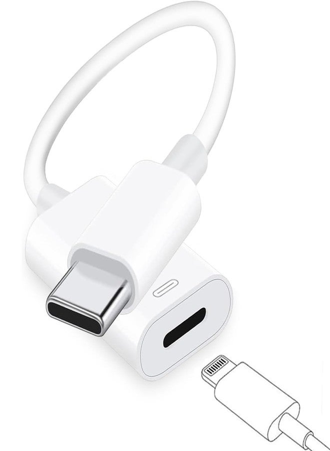 LecLooc USB C to Lightning Headphone Audio Adapter for iPhone 16 15 Plus Pro Max with Charge Data,Type C Male to Female Lightning Earphone Converter Dongle for iPad Pro Air Mini MacBook - Image 1
