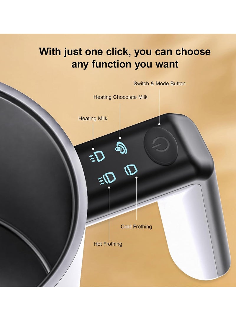 Electric Milk Frother and Steamer 4 in 1 Automatic Milk Warmer 400W Non-Stick Interior 580ml Hot/Cold Stainless Steel Milk Foam Maker for Coffee/Hot Chocolate Milk/Latte/Cappuccinos-White - Image 5