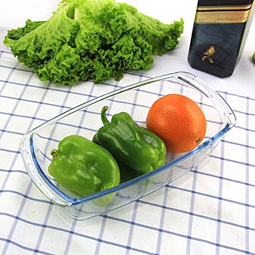 Femora Borosilicate Glass Baking Dish | 1 Year Warranty | Microwave Safe, Baking Tray for Microwave Oven, Oven Safe Cookware, Baking Dish for Oven, Transparent, Rectangle (Set of 1-1800 ml) - Image 1