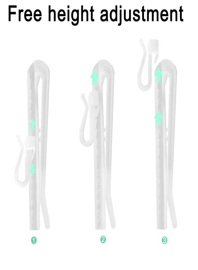 Sonku 60 PCS Plastic Curtain Hooks,SonKu 85mm Plastic Adjust Hook Adjustable Pinch Pleat Hooks - Image 4