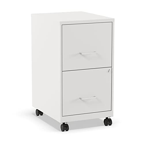 Staples STAPLES 2Drawer Vertical File Cabinet Letter Size Documents Lockable  Mobile 189 D x 143 W x 263 H White 