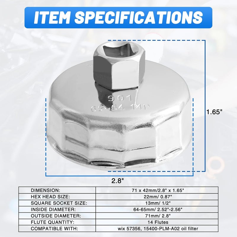Tongze 64-65mm Oil Filter Wrench - Image 5