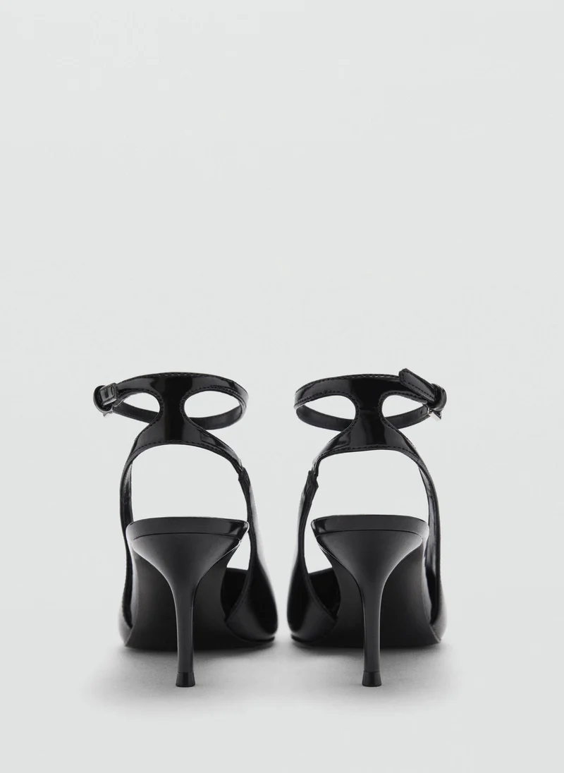 مانجو Patent Leather-Effect Heeled Shoes