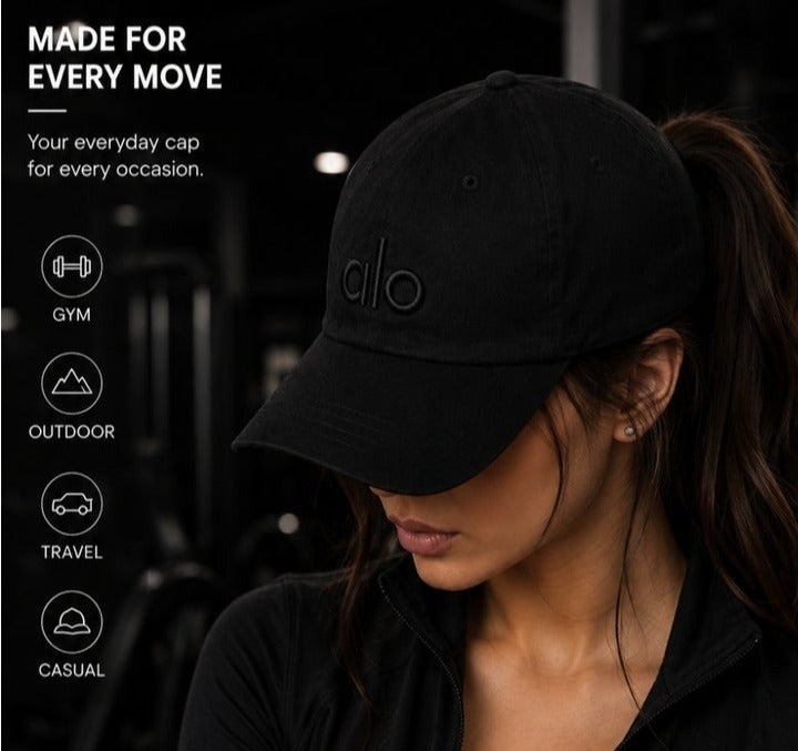 Alo Yoga ALO Offduty Cap, Adjustable - Black | Best Price Bahrain
