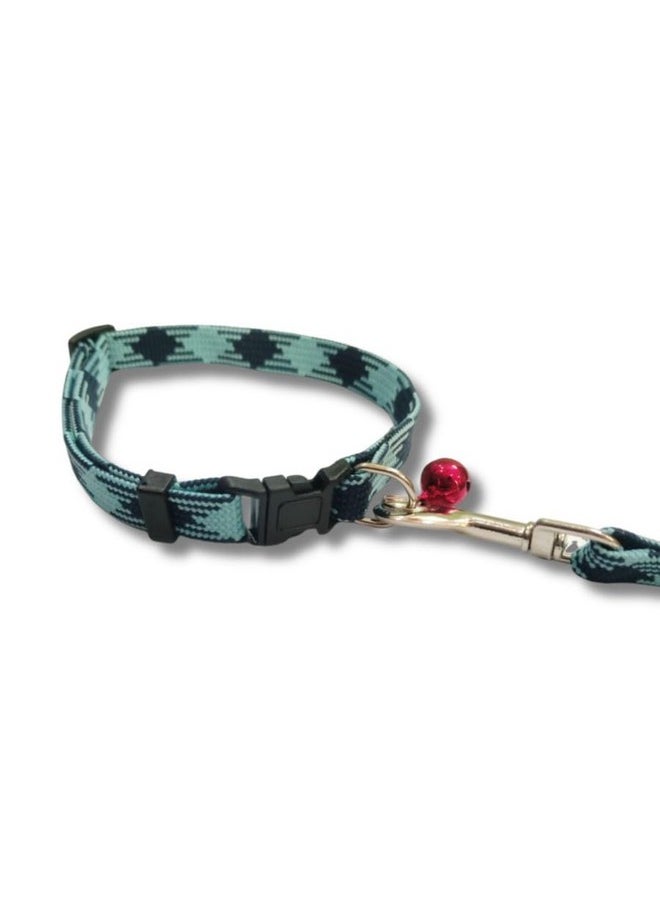 PET Dog Collar And Leash Set Puppy Printed With Bell, Adjustable Nylon Collar With Leash For Small And Medium Puppies, Quick Release And Breathable Collar Set For Pet,  - Image 2