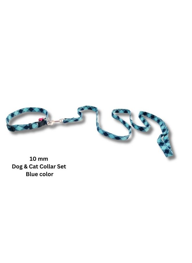PET Dog Collar And Leash Set Puppy Printed With Bell, Adjustable Nylon Collar With Leash For Small And Medium Puppies, Quick Release And Breathable Collar Set For Pet,  - Image 3