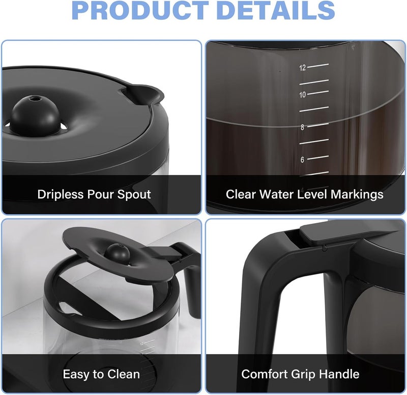 إبريق استبدال لصانع القهوة سعة 12 كوب متوافق مع Keurig 5000 K-Duo Essentials وK-Duo Essentials Hot & Cold Brewers فقط (لا يناسب موديل K-Duo 5100) - Image 5