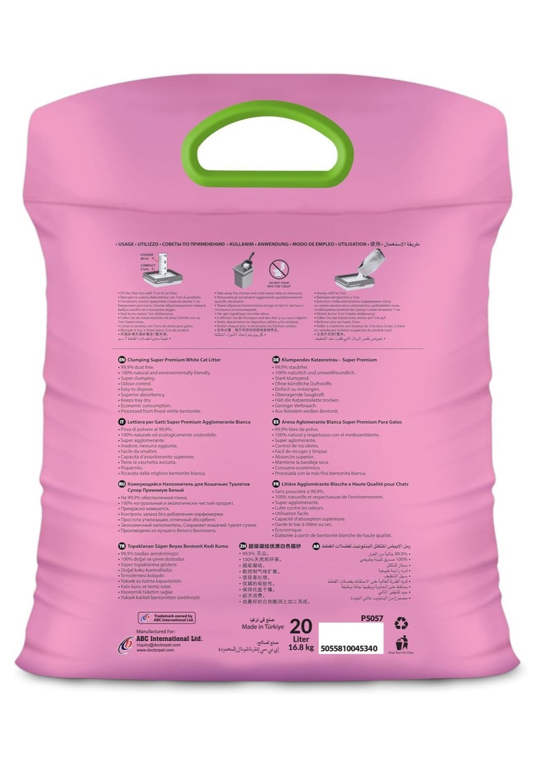 DoctorPet - Doctor Pet Clumping Natural White Bentonite Baby Powder Cat Litter - 10L - Image 1