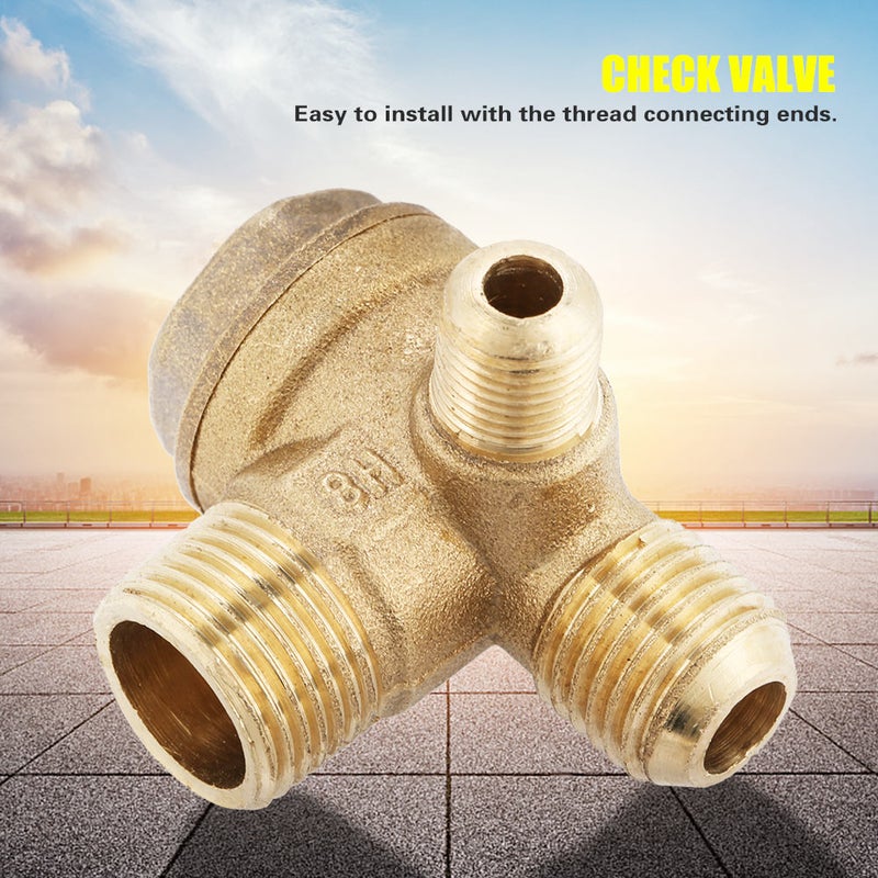 Male Thread 90 Degree Brass Air Compressor Check Valve Spare Parts 20*14*10mm - Image 1