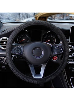 LAIAOCISI Breathable Luxury Universal Steering Wheel Cover For Medium Size Universal Car Accessories Interior  Black  - Image 2