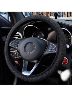 LAIAOCISI Breathable Luxury Universal Steering Wheel Cover For Medium Size Universal Car Accessories Interior  Black  - Image 3