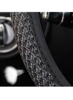 LAIAOCISI Breathable Luxury Universal Steering Wheel Cover For Medium Size Universal Car Accessories Interior  Black  - Image 4