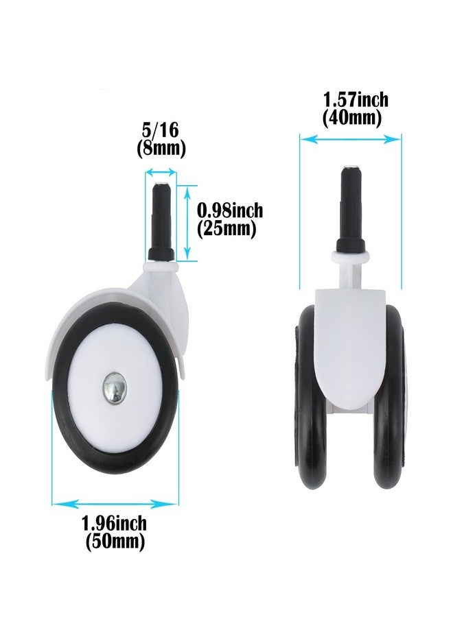 WYI Baby Walker Wheels - Set of 4, 360° Silent Rubber, Spare Wheels for Baby Walkers, Black-3, 8mm - Image 2