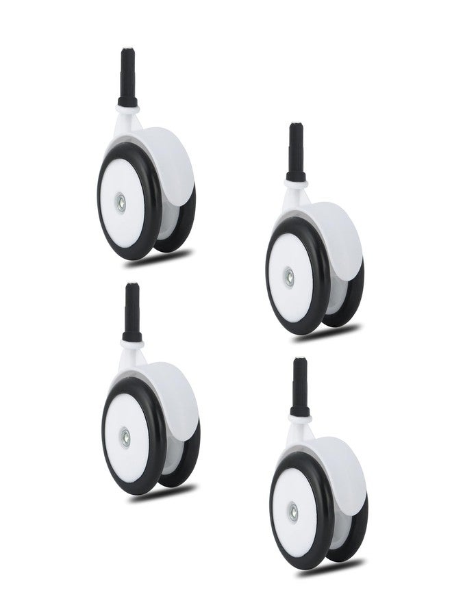 WYI Baby Walker Wheels - Set of 4, 360° Silent Rubber, Spare Wheels for Baby Walkers, Black-3, 8mm - Image 1