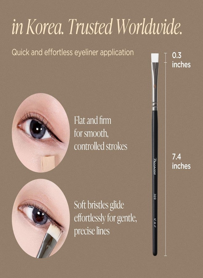 Piccasso 300 Eyeliner and Concealer Brush – Dual-Use Angled Brush for Gel Eyeliner and Spot Concealing, Soft and Precise Eye Makeup Brush for Tightlining and Coverage, Korean Professional Makeup Tool - Image 2