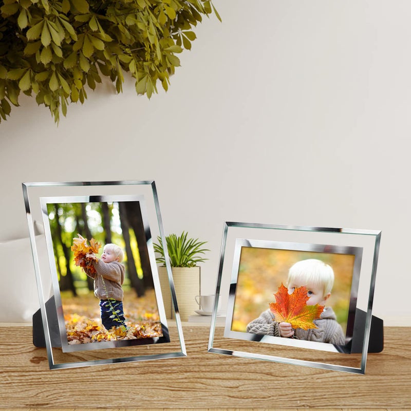 PETAFLOP 4x6 Picture Frames  Mirrored Glass Photo Frame 4 by 6 for Tabletop Display  6 Pack - Image 2