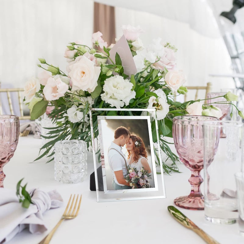 PETAFLOP 4x6 Picture Frames  Mirrored Glass Photo Frame 4 by 6 for Tabletop Display  6 Pack - Image 3
