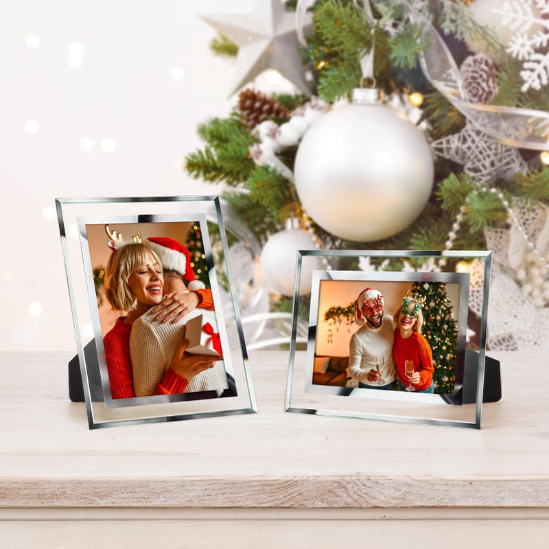 PETAFLOP 4x6 Picture Frames  Mirrored Glass Photo Frame 4 by 6 for Tabletop Display  6 Pack - Image 4