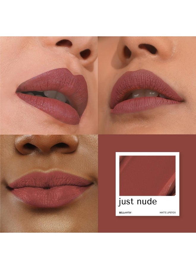 Bella Vita Organic - Bellavita Kiss-Proof Liquid Lipstick | 3.8 Ml | 18-Hr Stay | Transferproof Lipstick | Long Lasting | Ultra Matte Finish | Intense Moisturisation | Waterproof Liquid Lipsticks For Women | Just Nude - Image 1