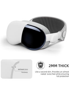OULIYO Vision Pro Case Cover Impact-Resistant Soft Silicone Protector with Anti-Fingerprint and Non-Slip 100% Compatible with Apple Vision Pro Case - Glacier White  - Image 2
