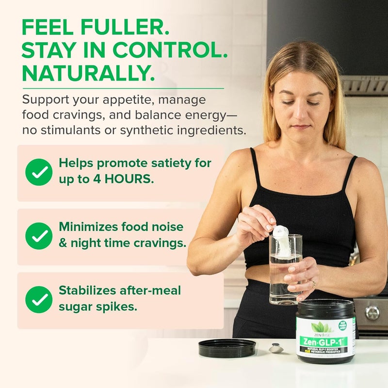 Zenwise Health ZenGLP1  Natural GLP1 with Probiotic for Women  Men  Metabolic Probiotics to Help Control Hunger  Cravings and Support Digestive Health  GLP1 Supplement Support 30Day Serving - Image 4