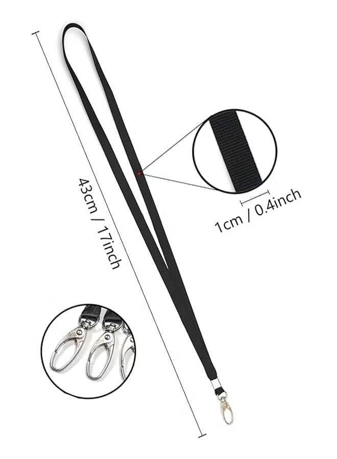 25 Pcs, Lanyards with Swivel Hook Clips for Name Tag or ID Badges, Neck Lanyard Strap for Office Worker, Student, Teacher Black - Image 5