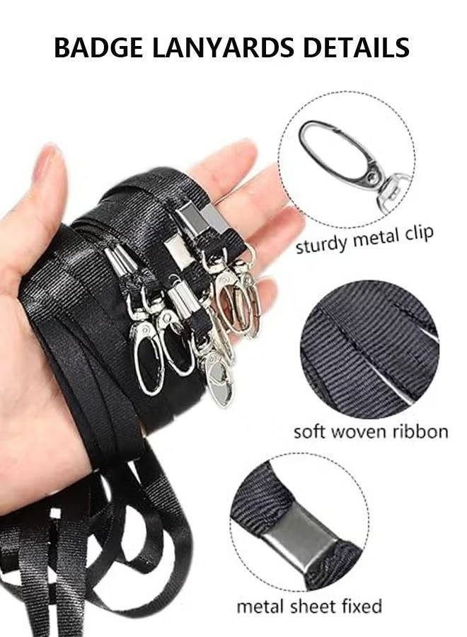 25 Pcs, Lanyards with Swivel Hook Clips for Name Tag or ID Badges, Neck Lanyard Strap for Office Worker, Student, Teacher Black - Image 2