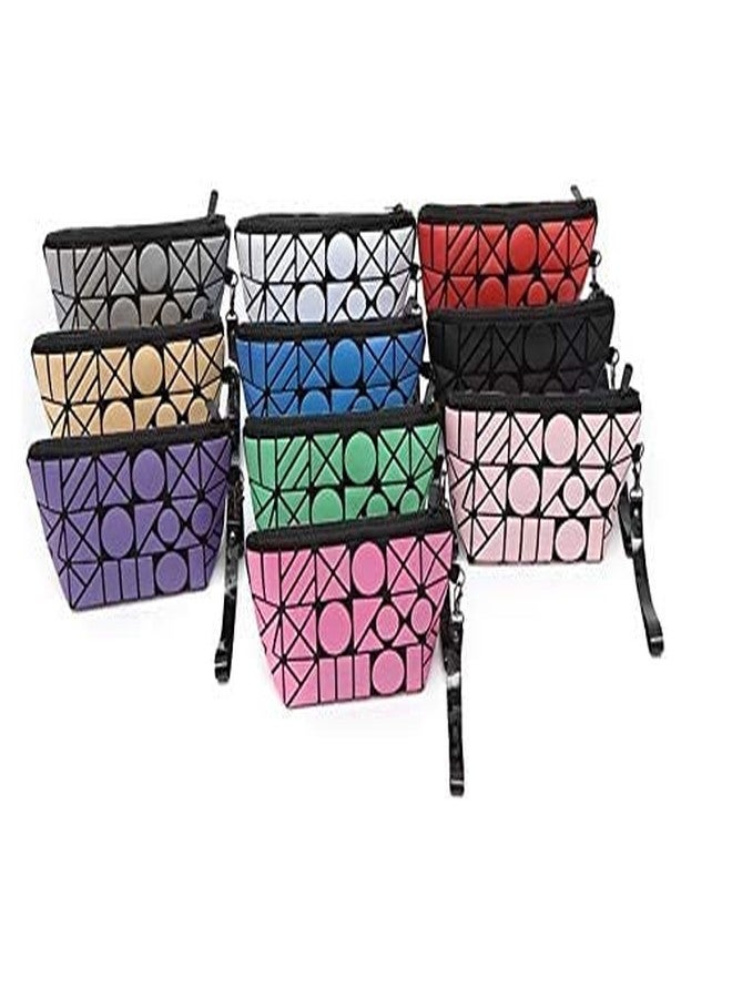 STRIPES® Essentials Multicolor Color Cosmetic Bag PVC Geometric Design Toiletries Make up Pouch Organizer Hand Bag Travel Kit (Any 2 Piece) - Image 1