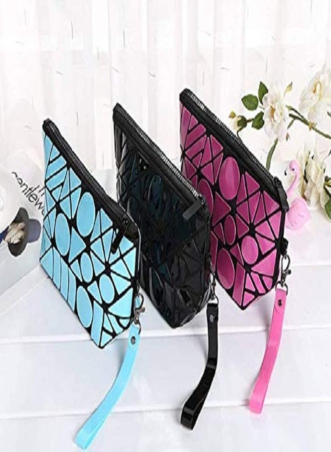 STRIPES® Essentials Multicolor Color Cosmetic Bag PVC Geometric Design Toiletries Make up Pouch Organizer Hand Bag Travel Kit (Any 2 Piece) - Image 3