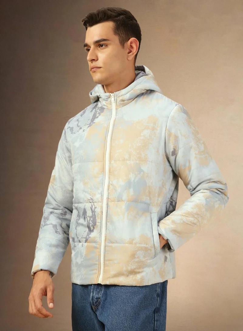 Dennis Lingo Men's Multicoloured 100% Polyester Printed Regular Fit Jacket