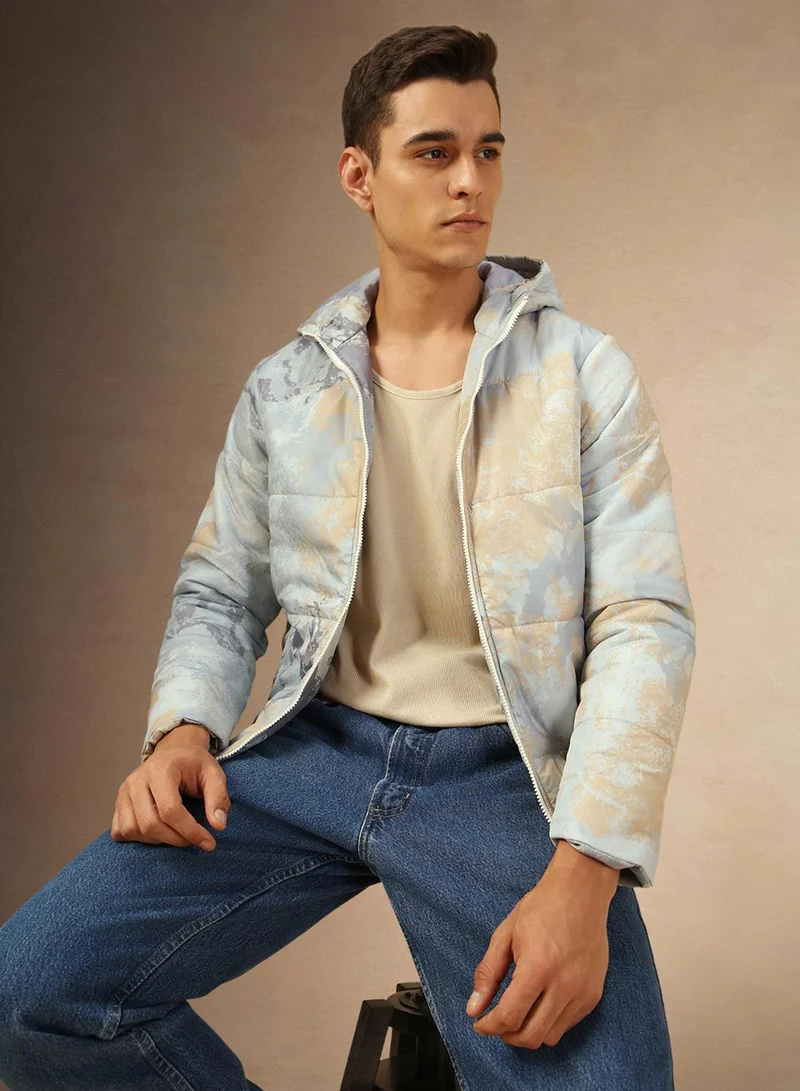 Men's Multicoloured 100% Polyester Printed Regular Fit Jacket