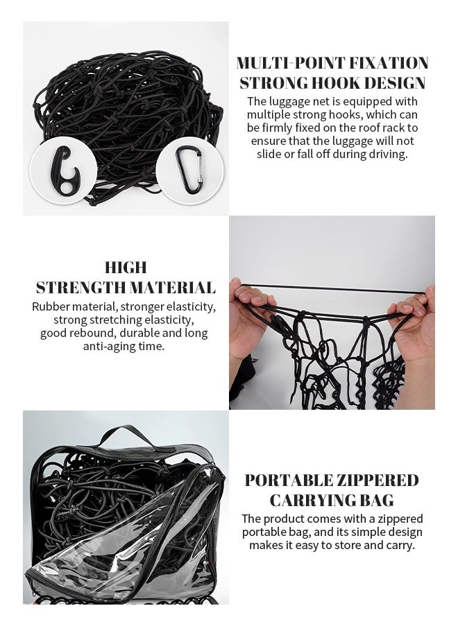 Generic Car Cargo Net, Elastic Storage Net with Storage Bag, Suitable for Securing Luggage When Traveling  - Image 3