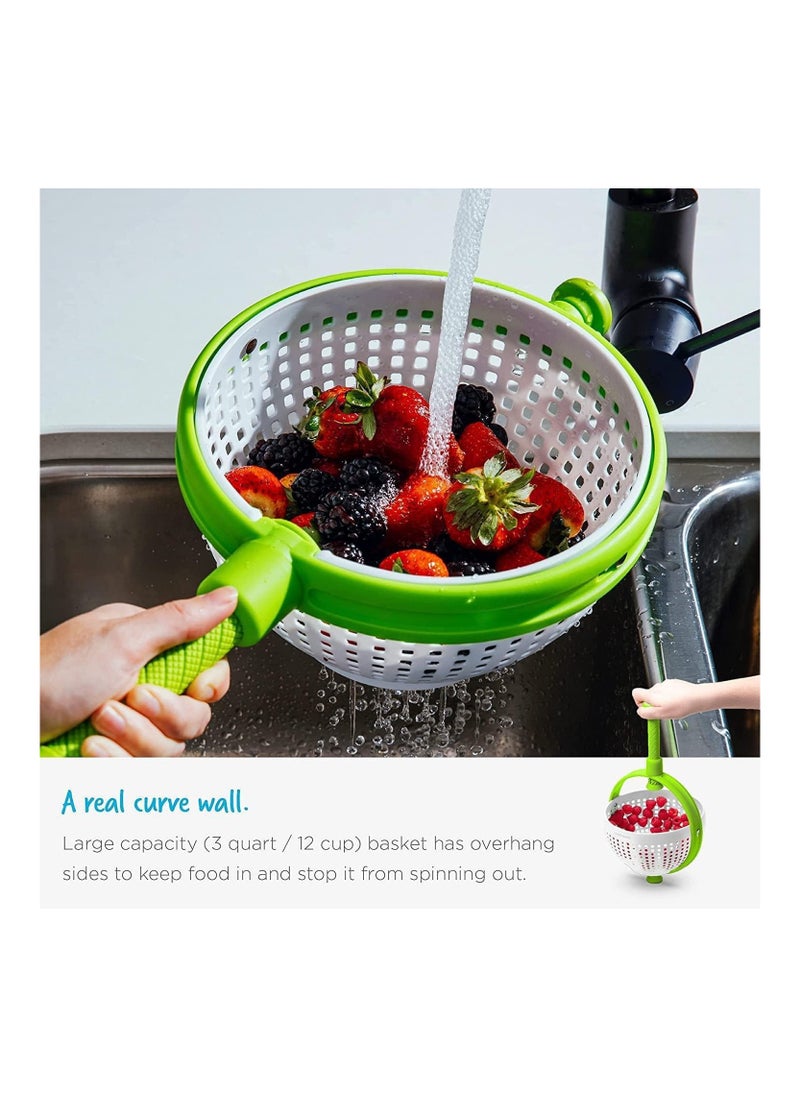 Hawaii Large Salad Spinner Lettuce Spinner Manual Vegetable Dryer BPA Free Drain Lettuce Colander Easy Spin for Tastier Salads  - Image 5