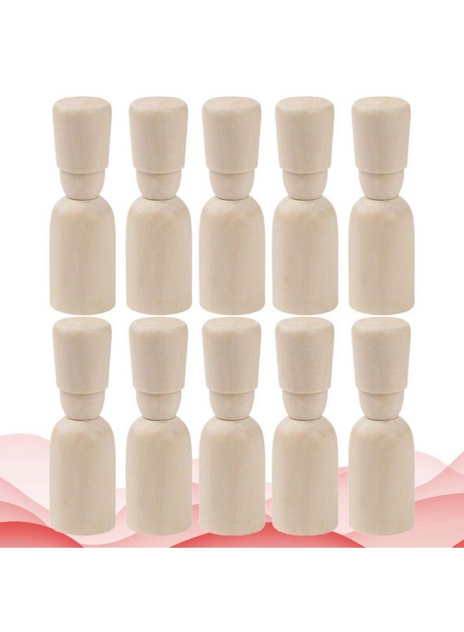 Healifty 10pcs Wooden Peg Dolls Unfinished DIY Craft Puppets Manual Painting Figures for Boy Girl Creative Projects and Wood Material - Image 3