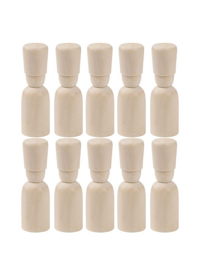 Healifty 10pcs Wooden Peg Dolls Unfinished DIY Craft Puppets Manual Painting Figures for Boy Girl Creative Projects and Wood Material - Image 1