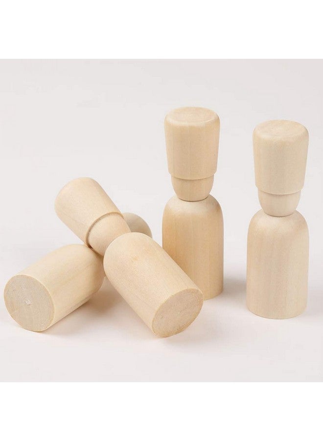 Healifty 10pcs Wooden Peg Dolls Unfinished DIY Craft Puppets Manual Painting Figures for Boy Girl Creative Projects and Wood Material - Image 2