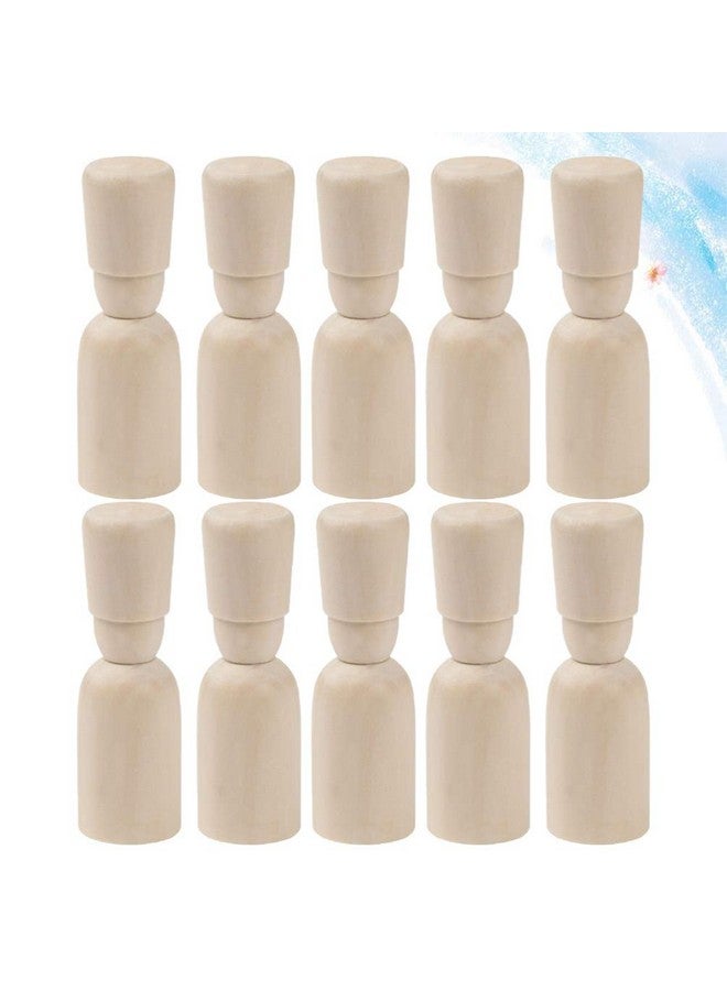 Healifty 10pcs Wooden Peg Dolls Unfinished DIY Craft Puppets Manual Painting Figures for Boy Girl Creative Projects and Wood Material - Image 4