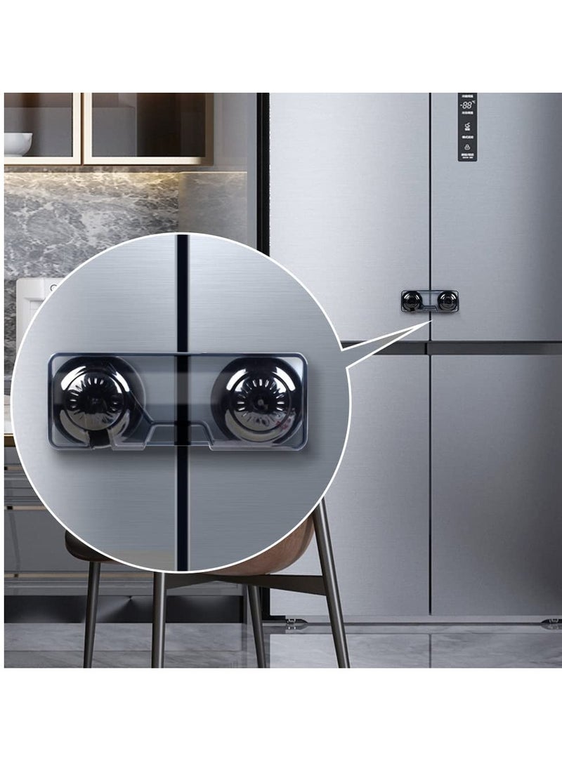 KASTWAVE 2 Pack Childproof Refrigerator Lock, Baby Safety French Fridge Door Lock, Freezer Lock, Invisible Cabinet Cupboard Lock for Toddlers, Easy to Install, no Tools Need or Drill - Image 1