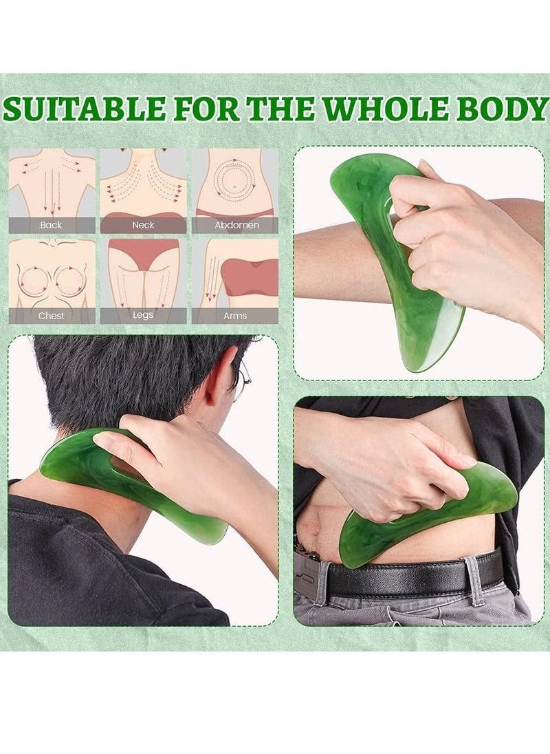 XiuWoo Larger Gua Sha Resin Scraper Massage Tool Guasha Scraping for Back Neck Leg Full Body Relaxation Lymphatic Drainage Cellulite Remove  - Image 4